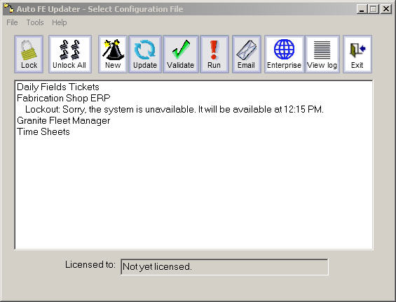 Auto FE Updater main screen