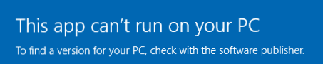 This app can't run on your PC.   To find a version for youir PC, check with the software publisher.