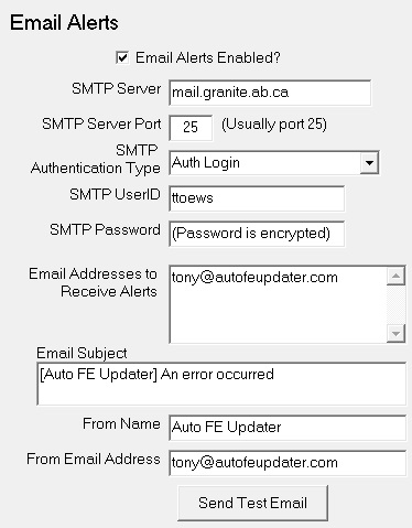 Settings - Enterprise Edition - Email Alerts
